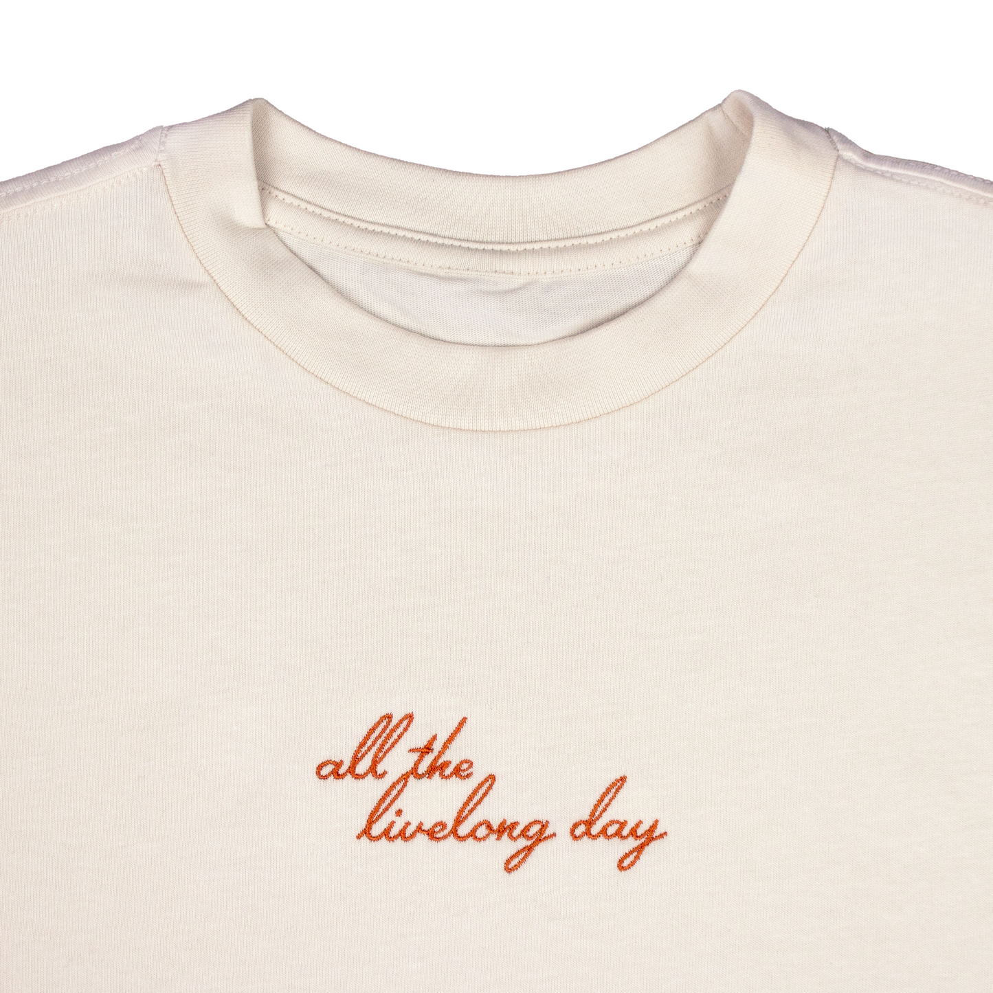 "all the livelong day" script shirt - relaxed fit