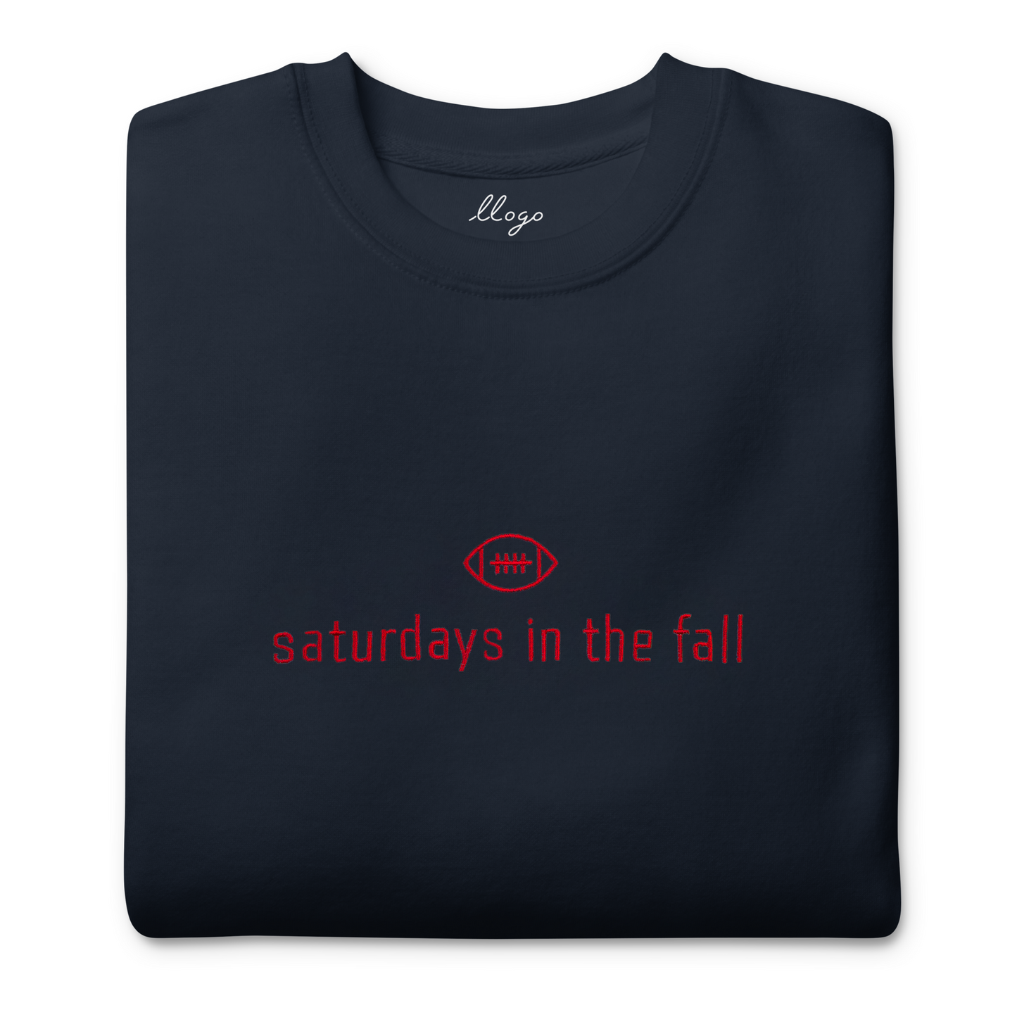 red and navy - saturdays in the fall