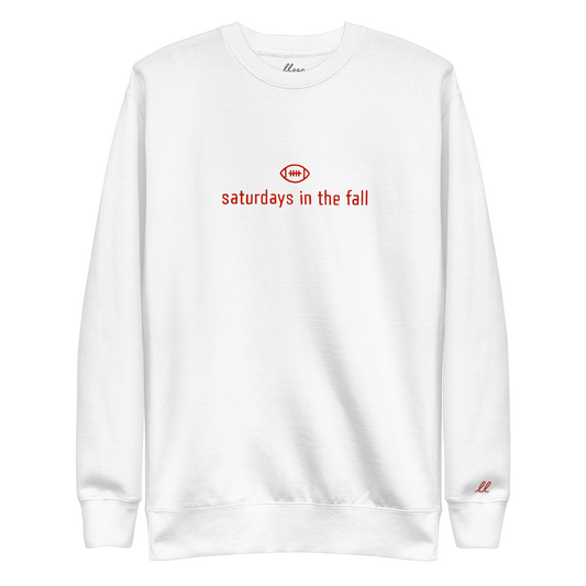 red and white - saturdays in the fall