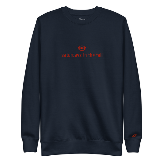 red and navy - saturdays in the fall