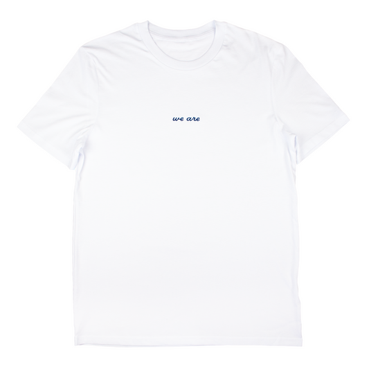 "we are" script shirt
